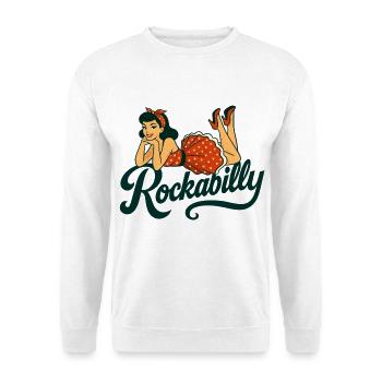 Rockabilly Pin-Up Woman 50s Reclining Petticoat - Unisex Sweatshirt - white - Front