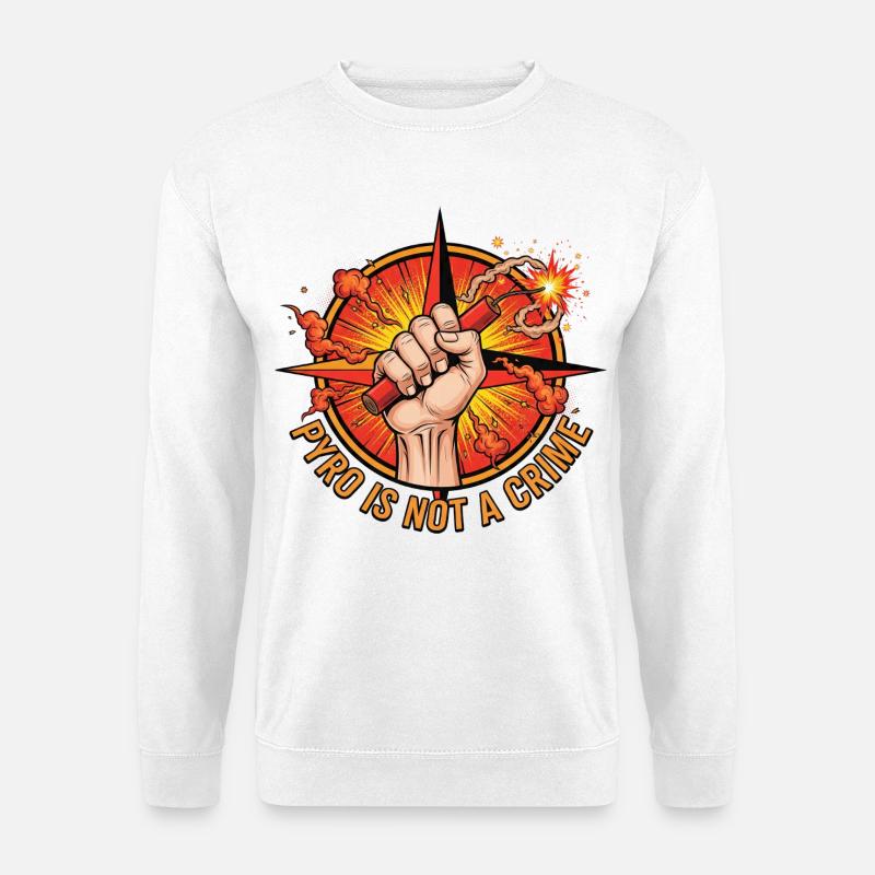 Pyro ist kein Verbrechen Feuerwerk - Unisex Pullover - Weiß