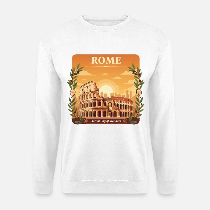Rom Kolosseum Italien Vintage-Reisekunst - Unisex Pullover - Weiß