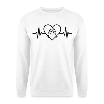 Sparkling Glasses Heart Toast Celebration - Unisex Sweatshirt - white - Front