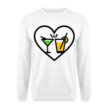 Cocktails Herz Sommer Party Strand Geschenk - Unisex Pullover - Weiß - Vorne