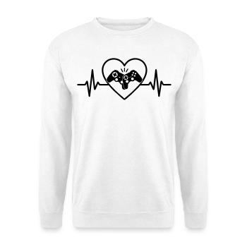 Manette Coeur Gamer Amour Jeux Vidéo - Sweat-shirt Unisexe - blanc - Devant
