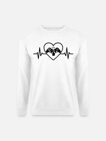 Controller Herz Gamer Liebe Videospiele - Unisex Pullover - Weiß