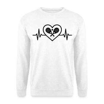 Padel Heart Sport Crossed Rackets - Unisex Sweatshirt - white - Front