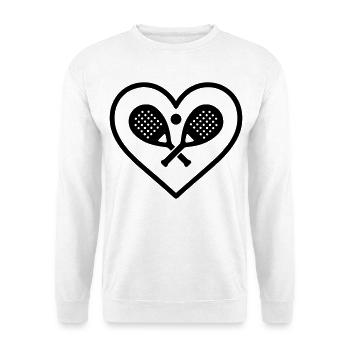 Padel Heart Crossed Rackets Sport Gift - Unisex Sweatshirt - white - Front