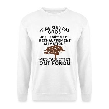 Victime Réchauffement climatique Cadeau Papa drole - Sweat-shirt Unisexe - blanc - Devant