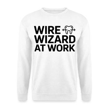 WIRE WIZARD BEI DER ARBEIT Zahnarzthelferin Professional - Unisex Pullover - Weiß - Vorne