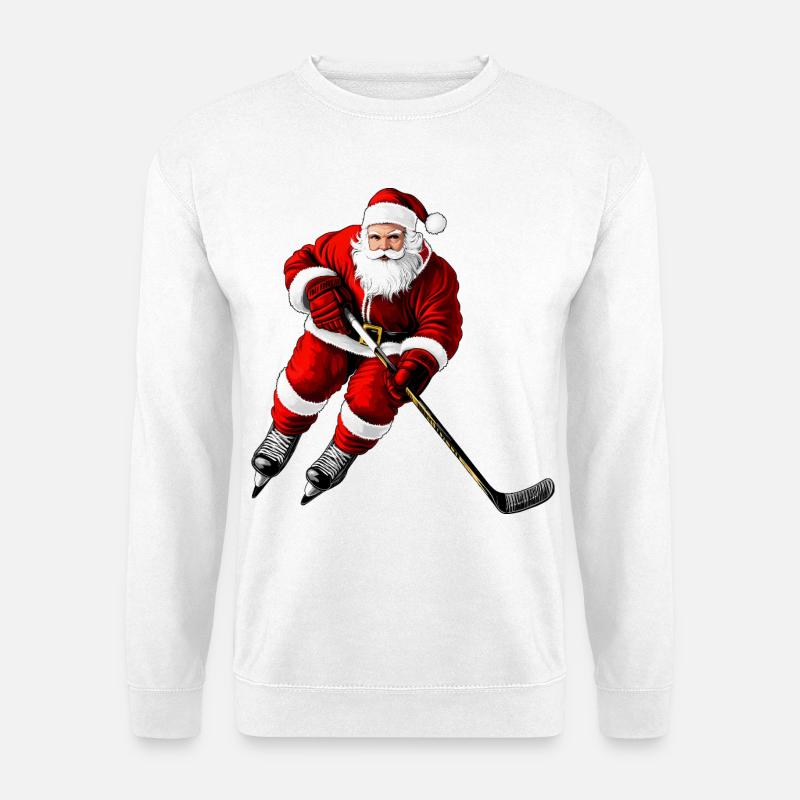 Weihnachten Eishockeyspieler - Unisex Pullover - Weiß