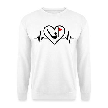 Golf Heart Sport Passion Ball Racket - Unisex Sweatshirt - white - Front