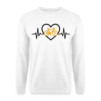 Radsport Herz Fahrrad Leidenschaft Geschenk - Unisex Pullover - Weiß - Vorne