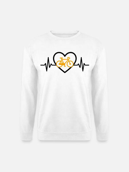 Cycling Heart Bicycle Passion Gift - Unisex Sweatshirt - white