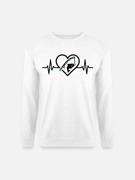 Fishing Heart Fish Nature Passion - Unisex Sweatshirt - white