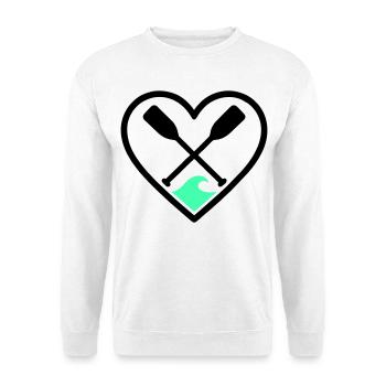 Canoe Kayak Heart Paddles Wave Sport Nature - Unisex Sweatshirt - white - Front