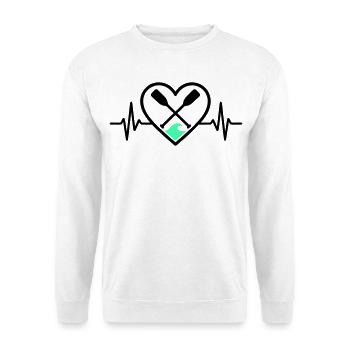 Kanu Kajak Herz Paddel Welle Outdoor Sport - Unisex Pullover - Weiß - Vorne