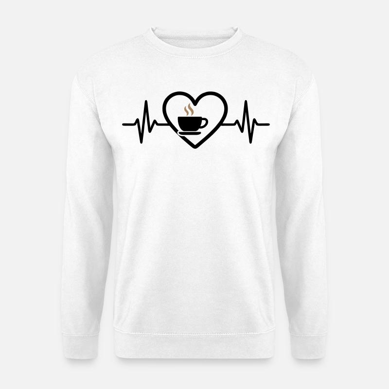 Coffee Heart Cup Hot Drink Break - Unisex Sweatshirt - white