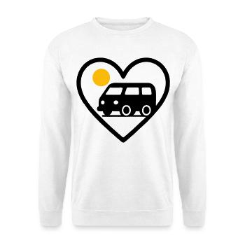 Vanlife Heart Van Travel Road Adventure - Sweat-shirt Unisexe - blanc - Devant