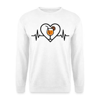 Spritz Herz Cocktail Orange Getränk Glas - Unisex Pullover - Weiß - Vorne