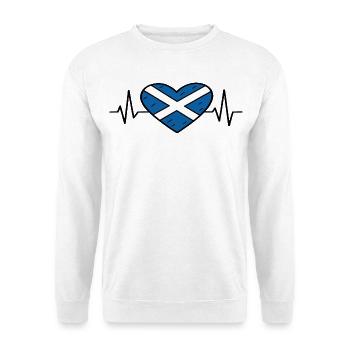 Drapeau de l’Écosse Heartbeat Line Scottish Pride Art - Sweat-shirt Unisexe - blanc - Devant