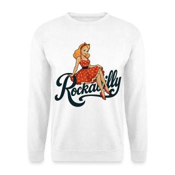 Rockabilly Pin-Up Woman 50s Petticoat Gift - Unisex Sweatshirt - white - Front