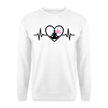Yoga Herz Frau Silhouette Lotus Wellness - Unisex Pullover - Weiß - Vorne