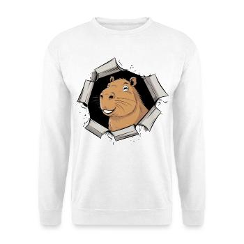 Capybara Comic – Peaceful Breakthrough - Unisex Sweatshirt - white - Front