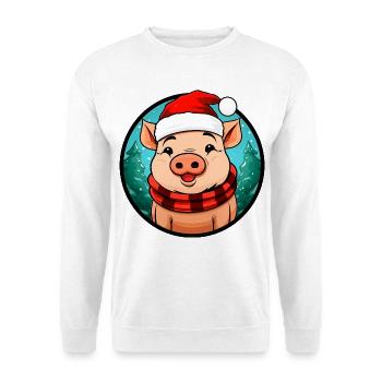 Schweine Weihnachten - Unisex Pullover - Weiß - Vorne