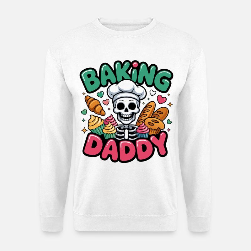 Baking Daddy Totenkopfkoch - Unisex Pullover - Weiß