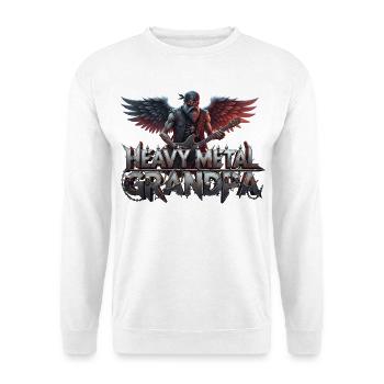 Heavy Metal Grandpa - Unisex Pullover - Weiß - Vorne