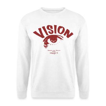 Vision Auge Streetwear - Unisex Pullover - Weiß - Vorne