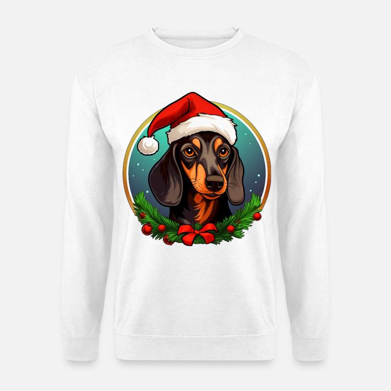 Weihnachten Dackel - Unisex Pullover - Weiß