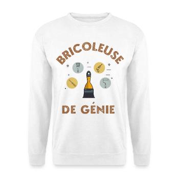 Bricoleuse de génie - Sweat-shirt Unisexe - blanc - Devant