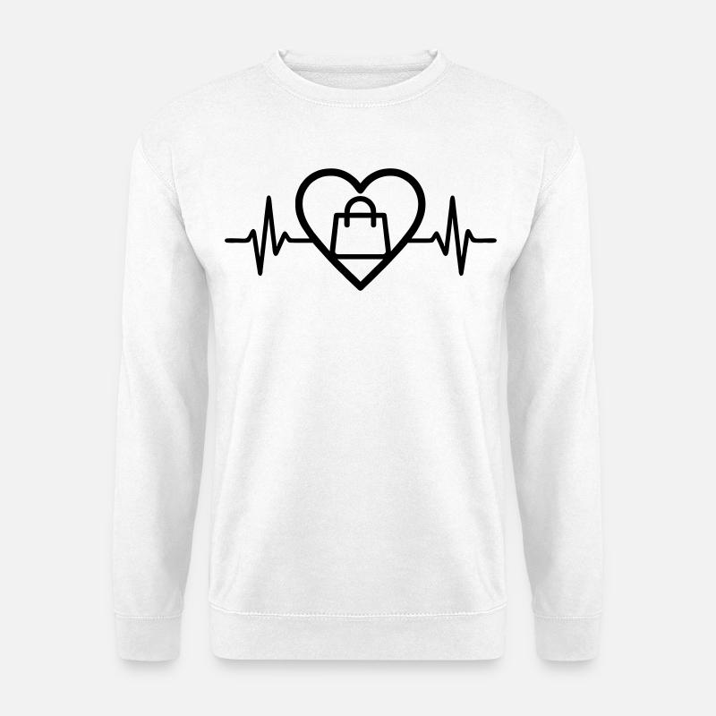 Herz + Shopping – Shopping Fan - Unisex Pullover - Weiß