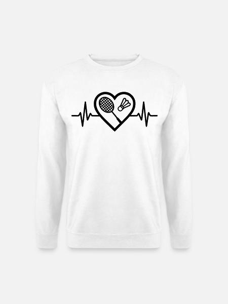Heart + Badminton – Badminton Passion - Unisex Sweatshirt - white