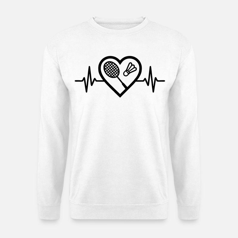 Herz + Badminton – Badminton Leidenschaft - Unisex Pullover - Weiß