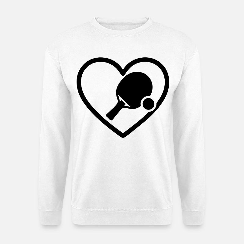 Herz + Tischtennis – Tischtennis Leidenschaft - Unisex Pullover - Weiß