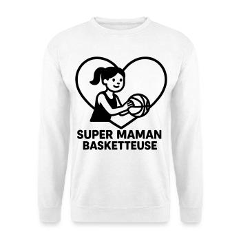 Super maman coiffeuse – Cœur coiffure - Sweat-shirt Unisexe - blanc - Devant