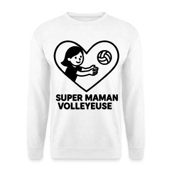 Super maman volleyeuse – Cœur volley Volleyball - Sweat-shirt Unisexe - blanc - Devant