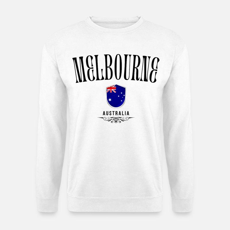 Souvenir Melbourne, Melbourne Australien - Unisex Pullover - Weiß