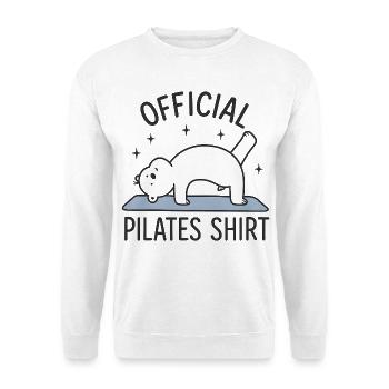 Lustiger Pilates Polar Bär - Unisex Pullover - Weiß - Vorne
