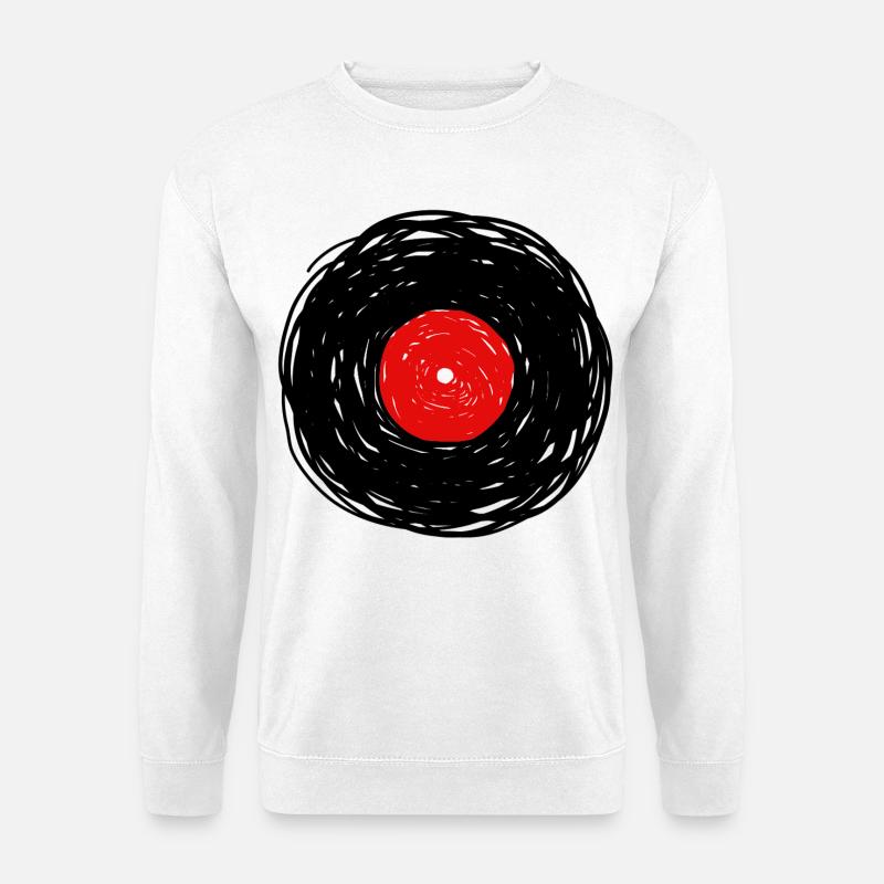 Vinylalbum Doodle Lines Skizze - Unisex Pullover - Weiß