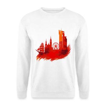 Gdynia Pologne, Polska, Ville de Port Blanc, Don Rouge - Sweat-shirt Unisexe - blanc - Devant