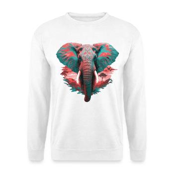 Safari Nature Elephant Africa Art aquarelle en nature sauvage - Sweat-shirt Unisexe - blanc - Devant