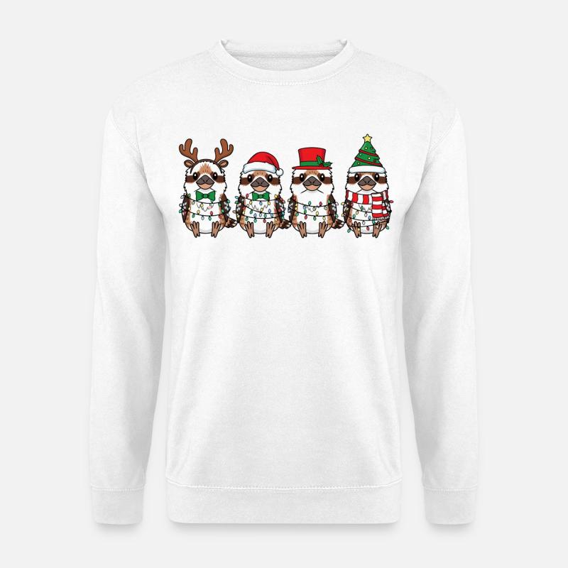 Lachender Hans Weihnachtsmann - Unisex Pullover - Weiß