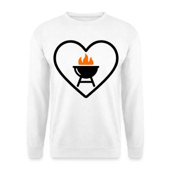 Heart Barbecue – Design pour les amateurs de grills - Sweat-shirt Unisexe - blanc - Devant