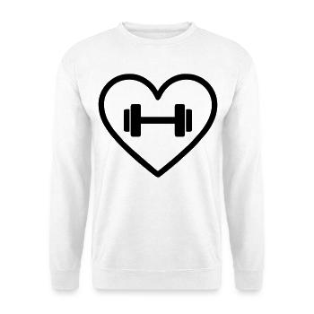 Heart Fitness – Dumbbell Workout Design - Unisex Sweatshirt - white - Front