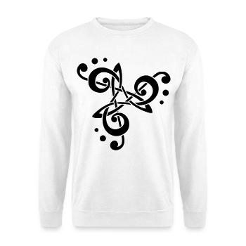 Musikalische Note in Triskelion - Unisex Pullover - Weiß - Vorne