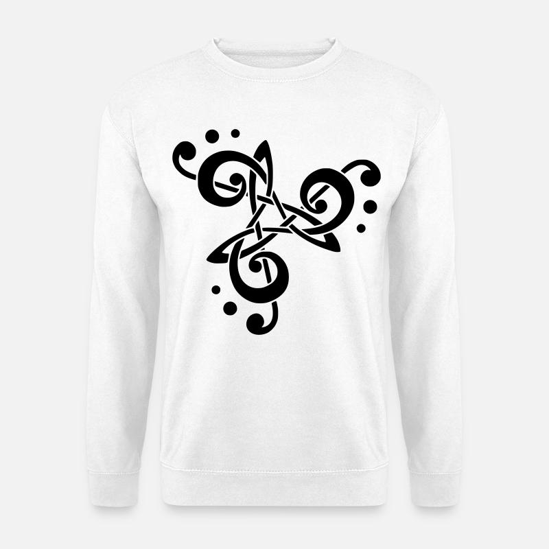 musical note in triskelion - Unisex Sweatshirt - white