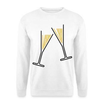 2 Sektgläser (Sekt / Trichter / Offen / 2C) - Unisex Sweatshirt - white - Front