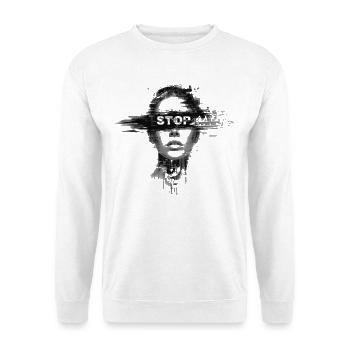 Gewalt stoppen - Unisex Pullover - Weiß - Vorne
