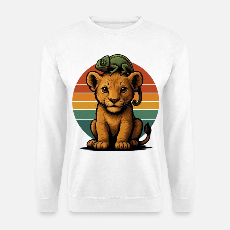 Löwen Junges Chamäleon - Unisex Pullover - Weiß